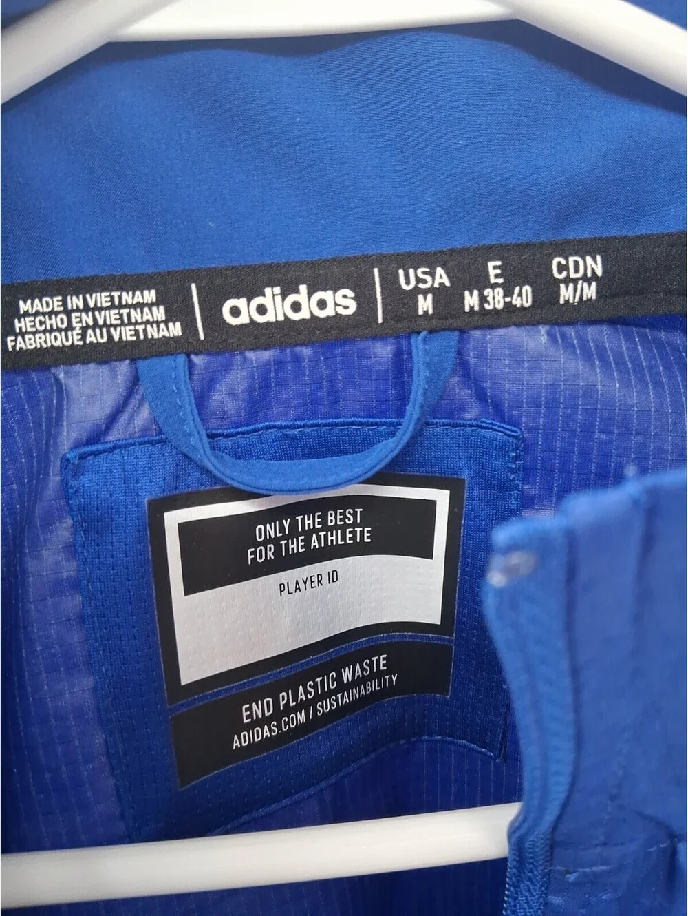 Adidas Jacket Mens Medium Blue Coast Guard Lightweight Full Zip Basball Track
